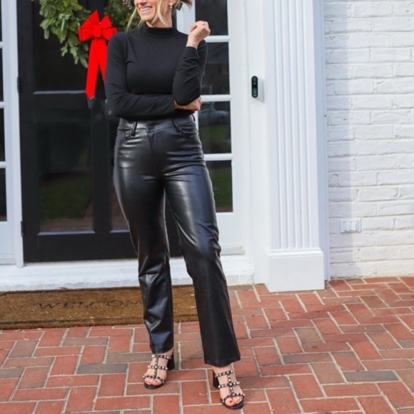 abercrombie & fitch NWT 90s ultra high rise faux leather jeans curve love 31 12 - Picture 2 of 9